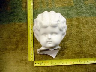 Large Excavated Unpainted Vintage Victorian Doll Head Hertwig Age 1860 Art 10957