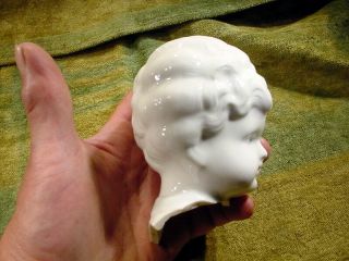 large excavated unpainted vintage victorian Doll head Hertwig age 1860 Art 10957 4