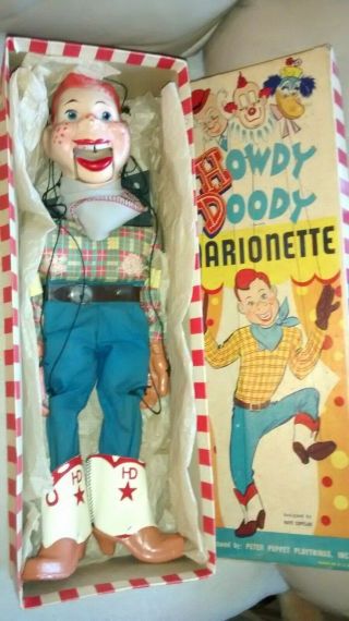 Vintage Howdy Doody Marionette W/original Box By Peter Puppet 1950s