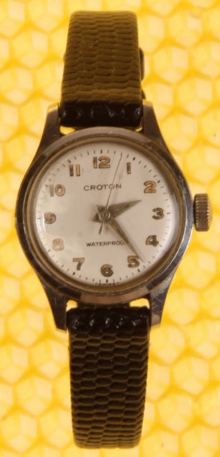 Women ' s Vintage CROTON 17J Mechanical Hand - Wind Watch SWISS MADE WORK WELL 4