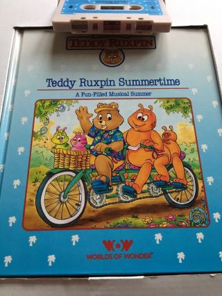 Vintage Teddy Ruxpin Summertime Musical Book & Cassette Beach Outfit 1987 W/ Box 5