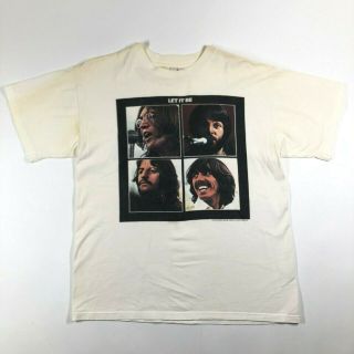 Beatles Let It Be Band Tee T Shirt 1992 Mens L White Album Reissue Usa Vtg 90s