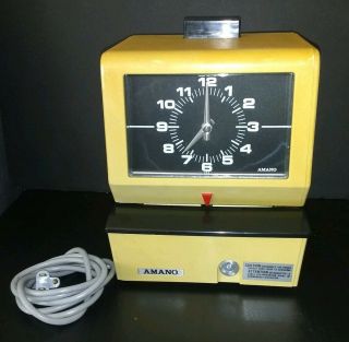 Vintage Amano Punch Time Clock Series 3500/3600 Model 3636 Runs No Key W/patina