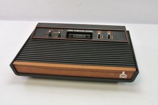 Vintage Atari Game Console Model Cx - 2600a,  Woodgrain