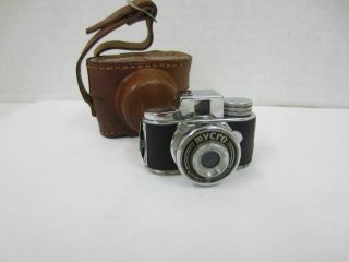 Vintage Sanwa Mycro Micro Mini Miniature Spy Camera W/leather Case Made In Japan