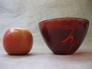 Vintage Orrefors Glass Bowl Fuga Blood Red Sven Palmqvist Scandinavian