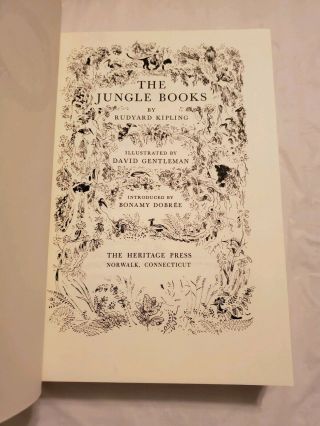 1968 The Jungle Book By Rudyard Kipling Heritage Press Sandglass Hc/slipcase
