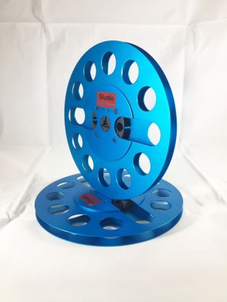 One Pair 7 " Anodized Aluminum Metal Reel To Reels Blue