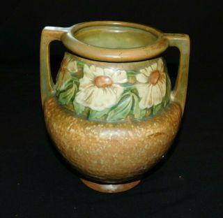 Vintage Roseville Pottery " Dahlrose " 2 Handled Vase,  Ex Cond