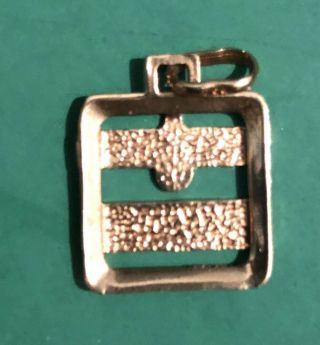 Vintage Blank 18K Gold RH Charm ID Pendant for Blood Type 2