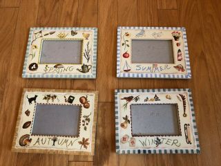 Exposures Set Of Vintage Hand Painted Four Seasons Picture Frames