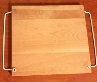 Vintage Heavy Duty Wood Cutting Board 12 " X 13 " 1 " Thick With Handles
