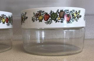 Set of 3 Vintage Pyrex Spice of Life Glass Canisters Stack N See Excellet 4