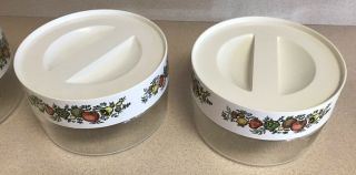 Set of 3 Vintage Pyrex Spice of Life Glass Canisters Stack N See Excellet 5