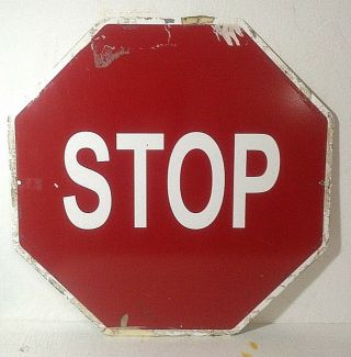 Vintage One - Sided 14 Inch Metal Stop Sign