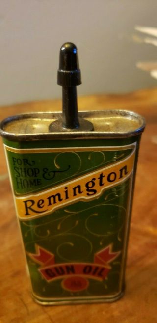 Vintage Remington Handy Oiler Oil Can Gun Collector Tin Can With Contents