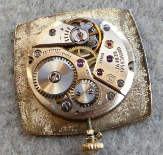 Gents vintage Universal Geneve watch for repair,  gold plate 28mm case. 6