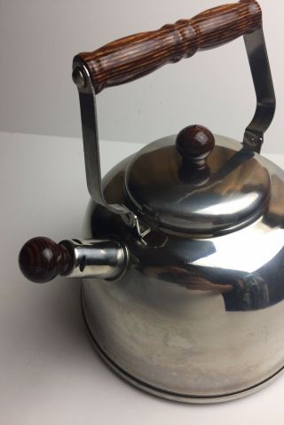 Vintage Farberware Teapot Stainless Steel 2 1/2 Quart 753 Whistles