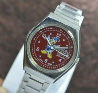 Vintage Seiko Donald Duck Day Date 17 Jewels 6309 Movement Men 