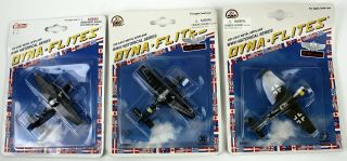3 Vintage Dyna - Flites Ww2 Aircraft In Packages German Military Planes Mops