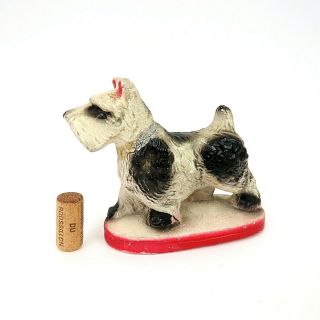 Vintage Chalkware Schnauzer Dog Carnival Prize Dog Figurine Statue