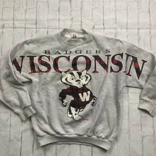Vtg Wisconsin Badgers Football Sweatshirt Sz S