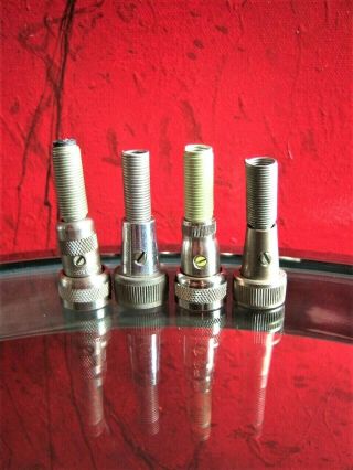 Four Vintage 1950 ' s microphone cable 5/8 amphenol connectors Switchcraft old 5 2