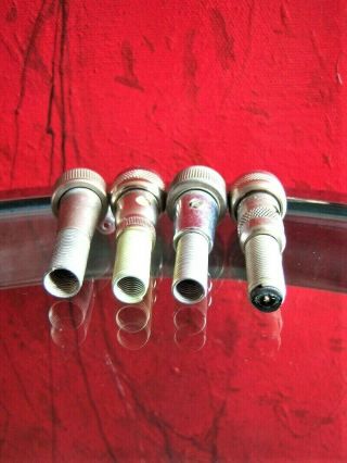 Four Vintage 1950 ' s microphone cable 5/8 amphenol connectors Switchcraft old 5 4