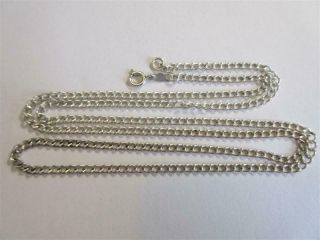 Vintage Sterling Silver 24 " Long Belcher Link Necklace,  Chain - 7.  3g
