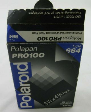 Polaroid Polapan Pro100 Type 664 Instant Film B&w Exp:11/01