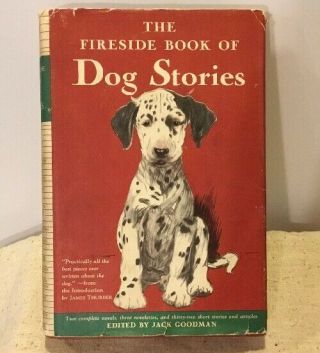 The Fireside Book Of Dog Stories 1943 War Time Double Jacket With Dog Map