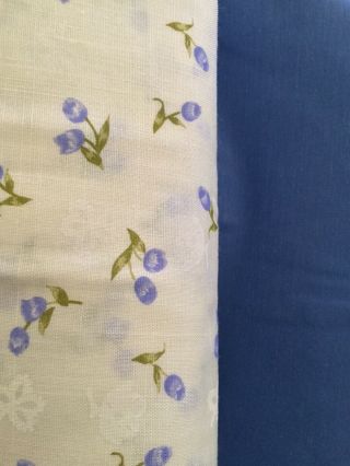 Periwinkle Blue Floral 100 Cotton Vintage Fabric By The Yard 5 Yards 2 Feet