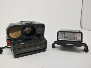 Vintage Polaroid Pronto Land Camera Sonar Onestep With 2209 Polatronic 2 Flash