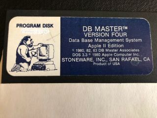 Db Master Data Base Management Disk / Apple Ii Home Computers