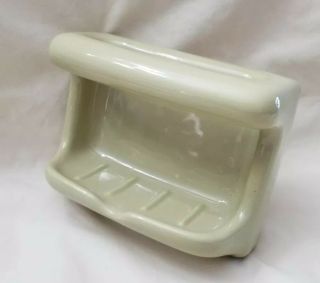 Vintage Ceramic Porcelain Ligh Green Bathroom Soap Dish Holder Shower Japan