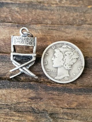 Vintage Sterling Silver Universal Studios Director Chair Pendant Charm 4