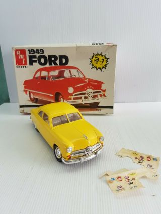 Amt 1949 Ford 1:25 Scale Model Kit Box Built Ertl Vintage 6580 Yellow Need Fix