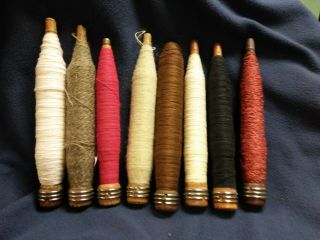 Weaving Spindle For Inside Shuttle Has Some Wool And Cotton Thread,  Vintage