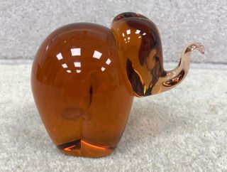 Vintage Wedgwood Art Glass Elephant Ornament/paperweight Orange/brown 142