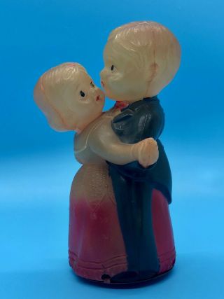 Vintage Celluloid Wind Up Toy Dancing Couple Marked Made In Occupied Japan