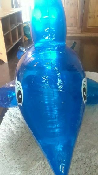 Vintage WHALE / DOLPHIN Swimming Pool Float - raft pool toy inflatable 6 ' 2