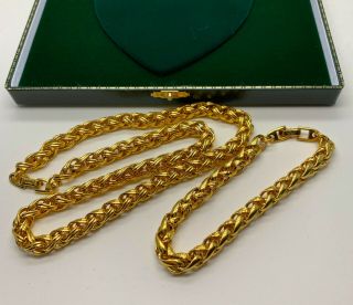 Vintage Jewellery Signed Napier Gold Plated Link Necklace And Bracelet Set