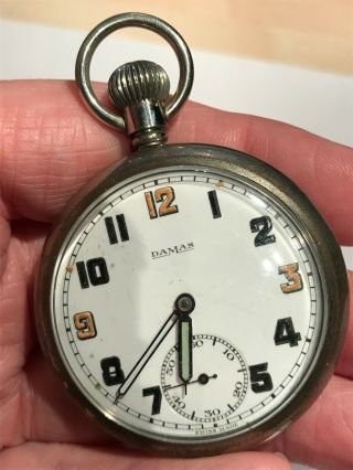 Vintage Damas Military Pocket Watch - Gs/tp Xx 188445 -