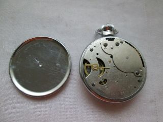 VINTAGE SMITHS EMPIRE POCKET WATCH UNUSUAL RAISED DISC TO BACK OF CASE - 4