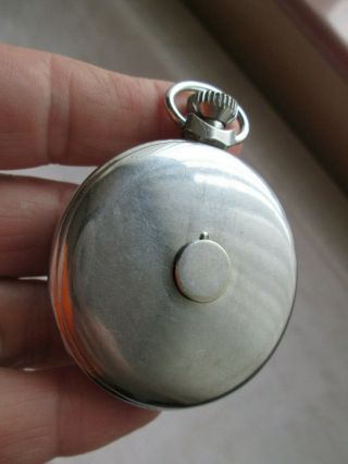 VINTAGE SMITHS EMPIRE POCKET WATCH UNUSUAL RAISED DISC TO BACK OF CASE - 6