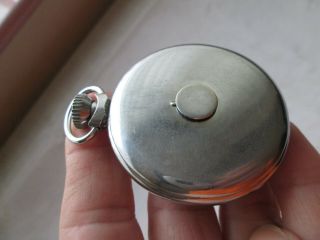 VINTAGE SMITHS EMPIRE POCKET WATCH UNUSUAL RAISED DISC TO BACK OF CASE - 7