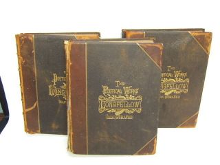 The Poetical Of Henry Wadsworth Longfellow 1879 Volumes 1 - 3 Illustrated