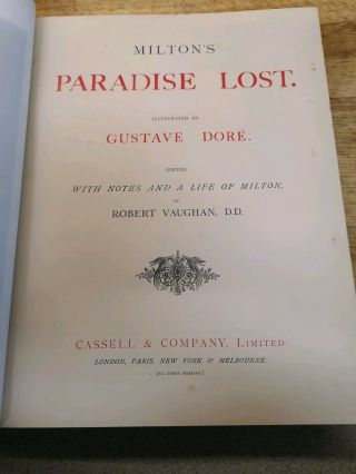 Very Rare Milton ' s Paradise Lost Illustrated By Gustav Dore Fantastic 5