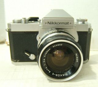 Vintage Nikon Nikkormat Ft3 Film Camera W/ Nikkor S Auto 2.  8 35mm Lens