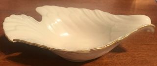 Vtg Lenox China Ivory / Cream Dove Candy Dish / Bowl 24 K Gold Trim